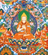Thangka 1: Generation of \"bodhi\" mind in the past lives and prophecies